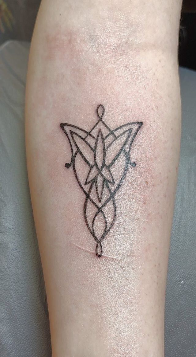 Dear You Tattoo - By Jason; @Jason_alan_tattoo; evenstar pendant. From  Amber @botanicalsabbath ; I cannot even begin to say how proud I am of  Jason for his hard work and growth as